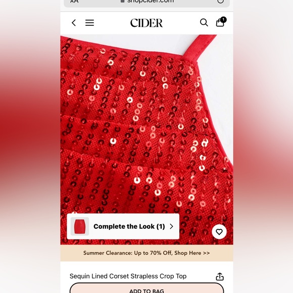 NWT sparkly red crop top super cute - Picture 4 of 11